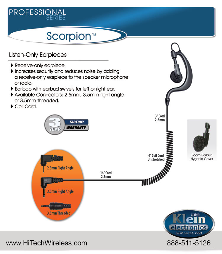 Scorpion Listen Only Earpiece