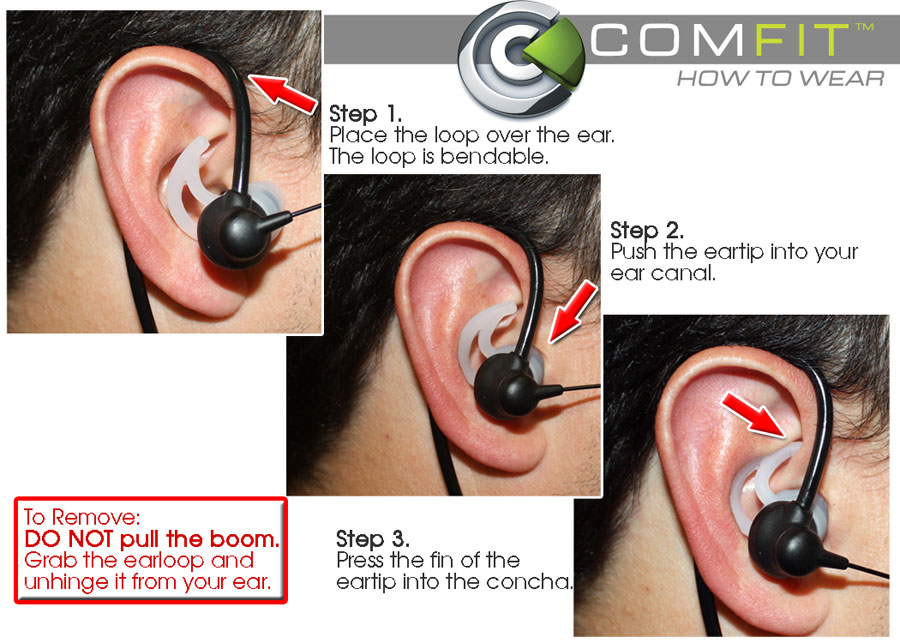 comfit single wire boom mic earpiece mic guide